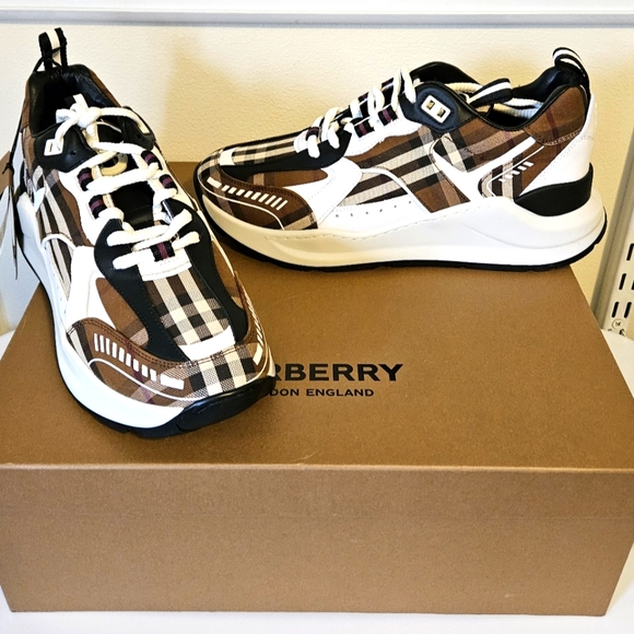 Burberry Mens Sean Vintage Check Canvas Fashion Sneakers Size 41/ 8 US - Picture 8 of 16
